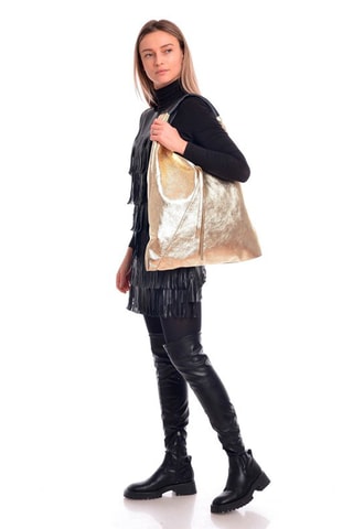 Leren Shopper - Goudkleurig