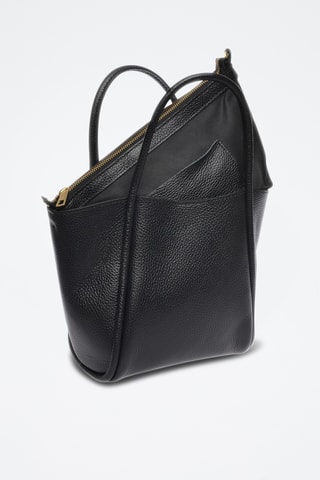 Leren Handtas en Clutch - Luisa Vannini - Zwart
