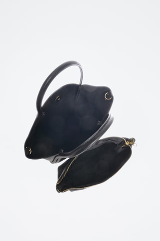 Leren Handtas en Clutch - Luisa Vannini - Zwart