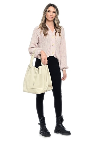 Leren Shopper - Isabella Rhea - Beige