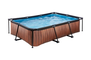 Piscine rectangulaire avec pompe filtrante Wood - 300 x 200 x 65 cm - Dès 6 ans