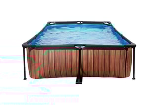 Piscine rectangulaire avec pompe filtrante Wood - 300 x 200 x 65 cm - Dès 6 ans