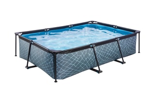 Piscine rectangulaire avec pompe filtrante Stone - 300 x 200 x 65 cm - Dès 6 ans