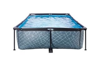 Piscine rectangulaire avec pompe filtrante Stone - 300 x 200 x 65 cm - Dès 6 ans