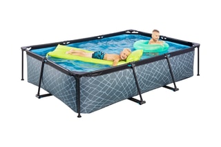 Piscine rectangulaire avec pompe filtrante Stone - 300 x 200 x 65 cm - Dès 6 ans