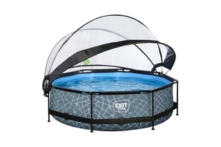 Piscine ronde avec pompe filtrante et dôme Stone - 300 x 76 cm - Dès 6 ans