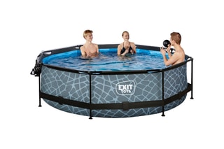 Piscine ronde avec pompe filtrante et dôme Stone - 300 x 76 cm - Dès 6 ans