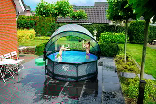 Piscine ronde avec pompe filtrante et dôme Stone - 300 x 76 cm - Dès 6 ans