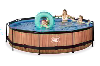 Piscine ronde avec pompe filtrante Wood - 360 x 76 cm