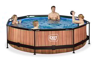Piscine ronde avec pompe filtrante Wood - 300 x 76 cm
