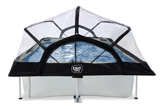 Piscine rectangulaire avec pompe filtrante et dôme Soft Grey - 300 x 200 x 65 cm