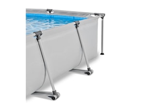 Piscine rectangulaire avec pompe filtrante et dôme Soft Grey - 300 x 200 x 65 cm