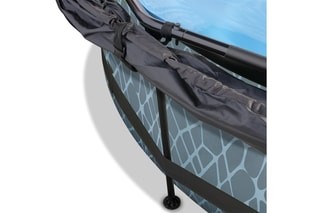 Piscine ronde avec pompe filtrante et voile d'ombrage Stone - 360 x 76 cm