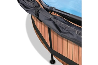 Piscine ronde avec pompe filtrante et voile d'ombrage Wood - 360 x 76 cm
