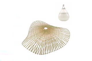Suspension en bambou avec ampoule LED nomade Laia - Beige