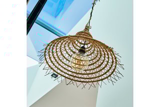 Suspension filaire d’extérieur en fibre de palmier dattier Gaia - 44 cm