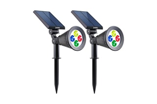 2 spots solaires LED Spiky - Noir - 2 x 5 W