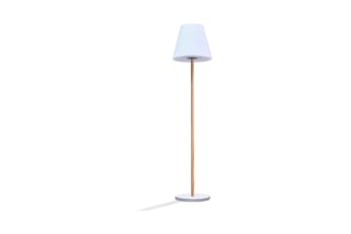 Candeeiro de pé recarregável Standy Wood Solar Natural e branco