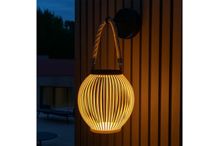 Applique murale solaire LED en bambou Isaline - Naturel