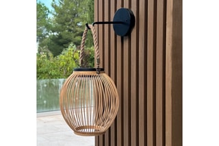 Applique murale solaire LED en bambou Isaline - Naturel