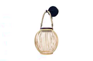 Applique murale solaire LED en bambou Isaline - Naturel