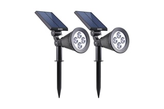 2 spots solaires LED 2 en 1 Spiky - Noir - 2 x 5 W