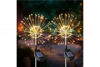 2 balises solaires LED Fireworks spike - Transparent