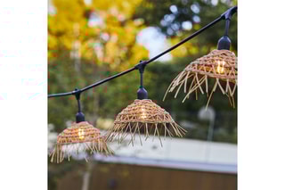 Guirlande d’extérieur en rotin 200 LED Hawaii - 82 m