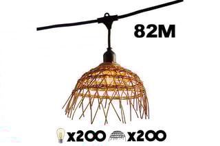 Guirlande d’extérieur en rotin 200 LED Hawaii - 82 m