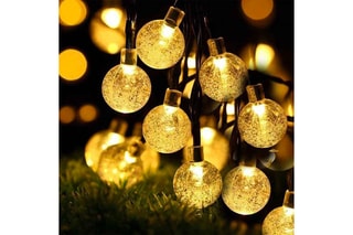 Grinalda luminosa solar 20 LED Festy white