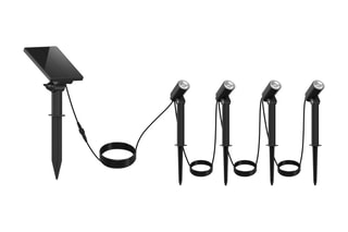 4 spots solaires LED Roundy - Noir - 4 x 2 W