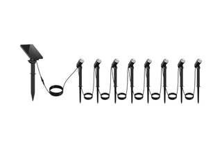 8 spots solaires LED Roundy - Noir - 8 x 3,5 W