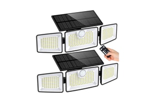 2 projecteurs solaires d’extérieur LED Gleamax - Noir - 3 x 8,5 W