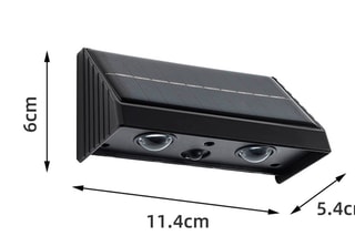 2 appliques murales solaires LED Kyla - Noir - 2 x 4 W