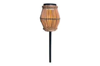 Balise solaire LED Silvina - Imitation rotin et noir