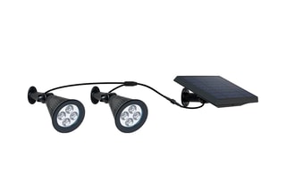 Double spot solaire 2-en-1 à piquer ou à fixer - Noir - 2 x 5 W