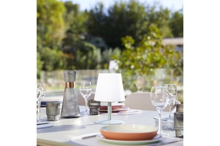 Lampe de table sans fil LED rechargeable Standy - Vert et blanc