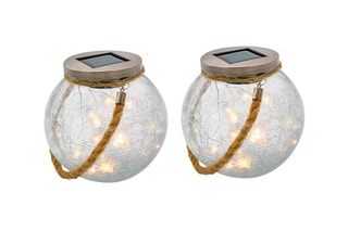 2 Solarledlampen Crack Ball Cord