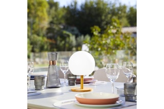 Draadloze Lamp Luny Wit en Naturel