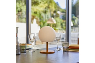 Draadloze Lamp Luny Wit en Naturel