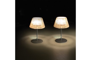 2 Ledtafellampen Twins Raffy - Zwart en Naturel