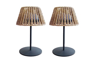 2 Ledtafellampen Twins Raffy - Zwart en Naturel