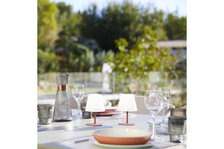 2 Draadloze Ledlampen op Voet Twins Bohème Terracotta