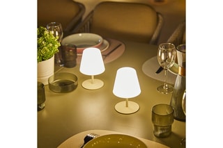 2 Draadloze Ledlampen op Voet Twins Bohème Beige en Crèmekleurig