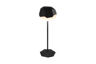 Draadloze Aluminium Touch Tafellamp STONE Zwart H33 cm