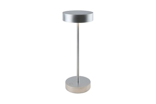 Draadloze Aluminium Tafellamp SANDY Chroomkleurig H33 cm
