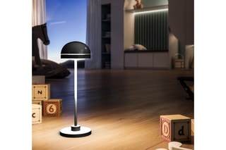 Draadloze Aluminium Touch Tafellamp LED DUPLO CUP Zwart H26 cm