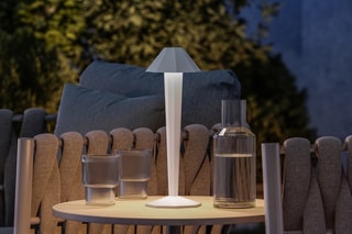 Draadloze Aluminium Tafellamp KRYPTON Wit H35 cm