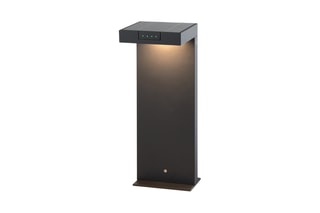 Potelet solaire en aluminium ALA MINI Noir H40cm