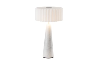 Draadloze Marmeren Tafellamp BLOK Wit H30cm
